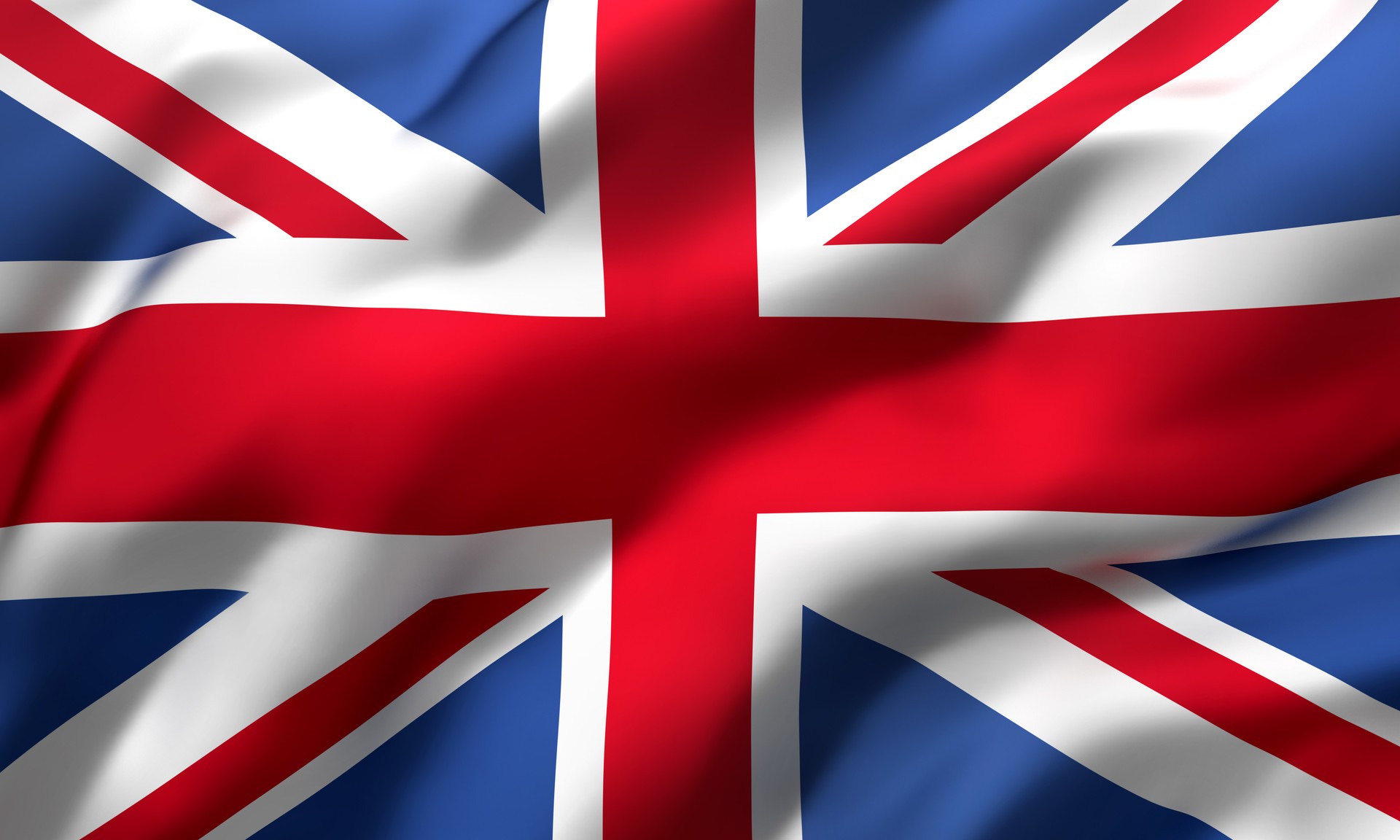 Flag of United Kingdom blowing in the wind